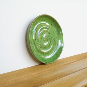 Spoon Rest Stoneware Ceramic in Bright Spring Green Glaze, Kitchen Pottery Food Prep image 3