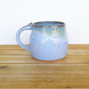 Coffee Mug, Ceramic Stoneware in Castille Blue and Sea Mist Glazes Single Pottery Cup, Rustic Kitchen image 4