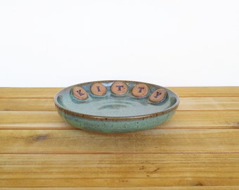 Stoneware Kitty Dish in Sea Mist Glaze - Pet Dish - Pet Bowl