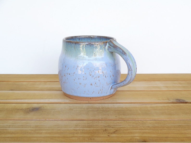 Coffee Mug, Ceramic Stoneware in Castille Blue and Sea Mist Glazes Single Pottery Cup, Rustic Kitchen image 2