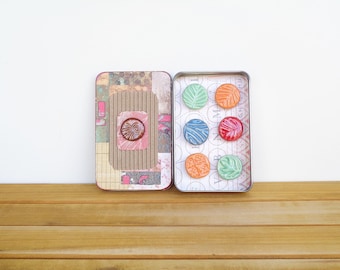 Rustic Ceramic Fridge Magnet Set of 6, Ceramic Magnet Set, Office Decor, home office supply