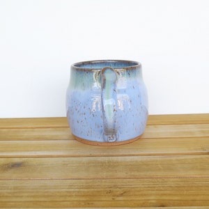 Coffee Mug, Ceramic Stoneware in Castille Blue and Sea Mist Glazes Single Pottery Cup, Rustic Kitchen image 6
