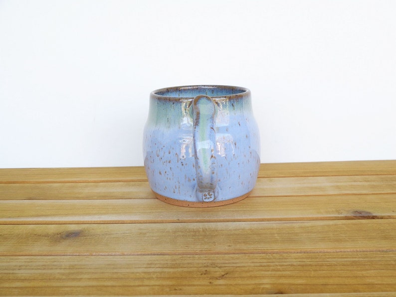 Coffee Mug, Ceramic Stoneware in Castille Blue and Sea Mist Glazes Single Pottery Cup, Rustic Kitchen image 6