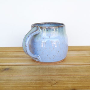 Coffee Mug, Ceramic Stoneware in Castille Blue and Sea Mist Glazes Single Pottery Cup, Rustic Kitchen image 3