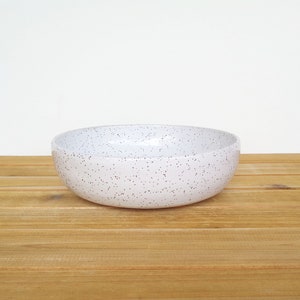 Single Pasta Bowl in Glossy White Glaze, Speckled, Ceramic Dinner Salad Bowl image 2