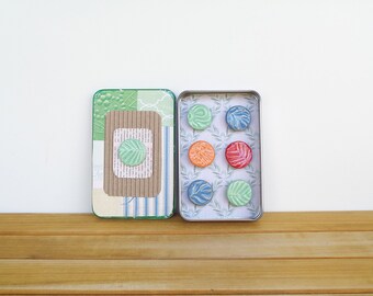 Ceramic Magnet Set, Rustic Clay Fridge Magnet Set of 6, Housewarming Gift, Stocking Stuffer