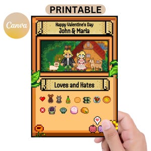 Tarjeta de San Valentín personalizada de Stardew Valley, regalos personalizados para parejas, regalo para novia, regalo para él