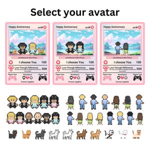 Biglietto di anniversario Poke, regali di anniversario personalizzati, regalo per la fidanzata, regalo per lui, regalo per lei, regali di nozze