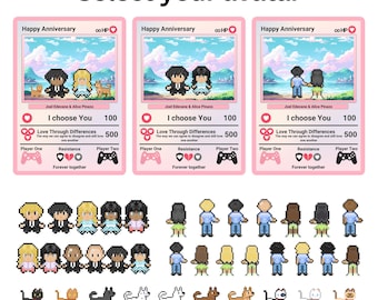 Tarjeta de aniversario de Poke, Regalos de aniversario personalizado, Regalo para novia, Regalo para él, Regalo para ella, Regalos de boda