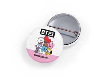BT21 Face Round Pin | Round Pins