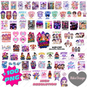 KPop Demon Cliparts, Saja Boys Bundle PNG, Kpop Demon Hunters Tshirt Design, Kpop Sublimation, Boys Characters, Demon Hunters PNG, Girl