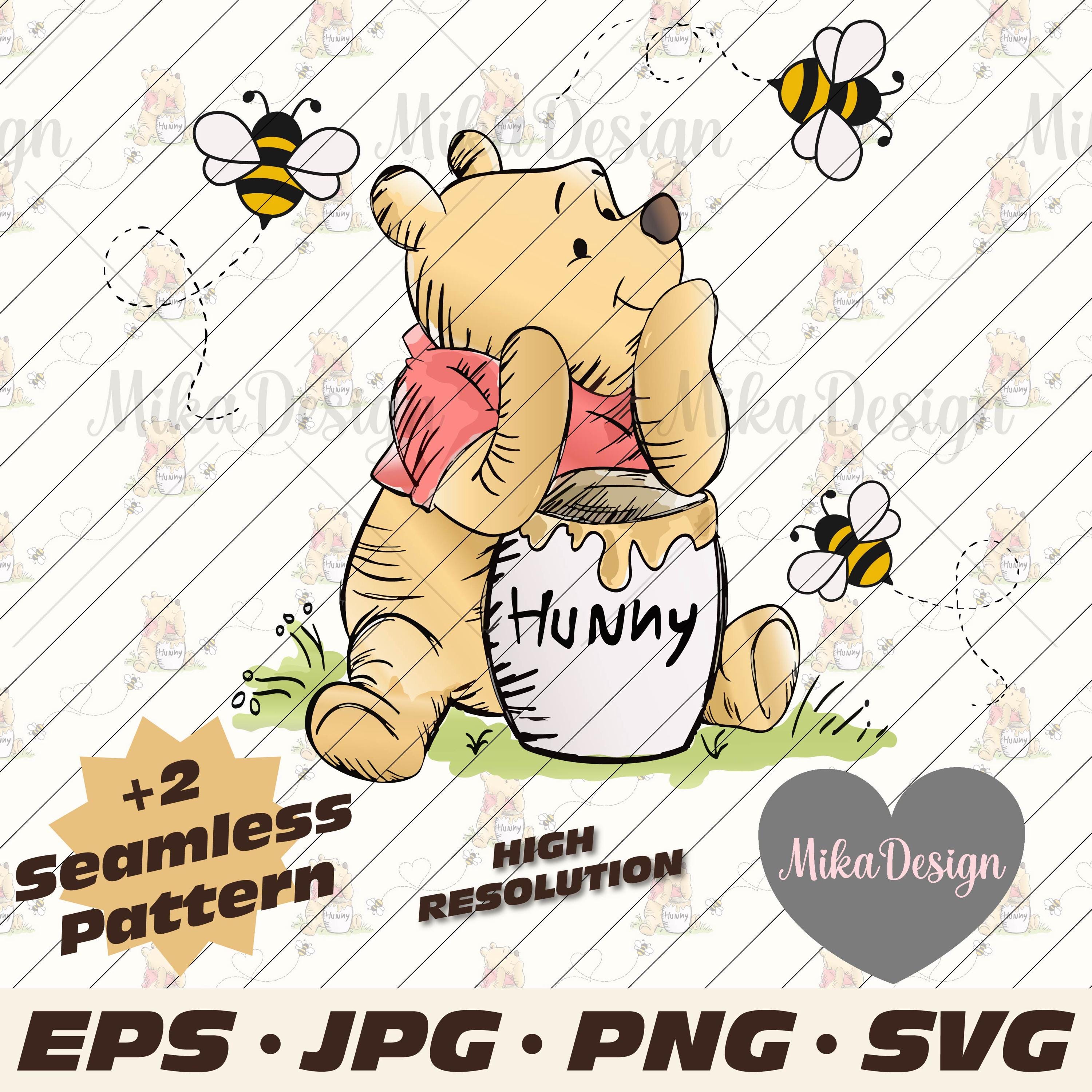 Pooh Watercolor Clipart, Pooh Svg, Bear Clipart, Tshirt Desing