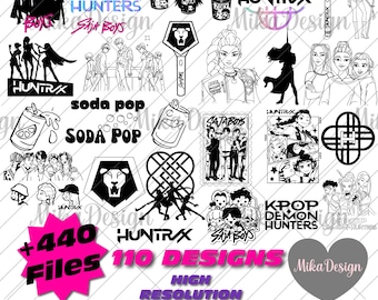 Kpop Demon SVG, clipart Kpop, pacchetto Saja Boys PNG, design maglietta Kpop Demon Hunters, sublimazione Kpop, personaggi maschili, SVG Demon Hunters