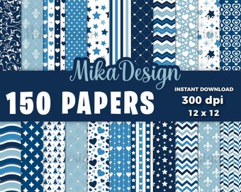 Blue Digital Paper, Scrapbook Blue, Blue Background