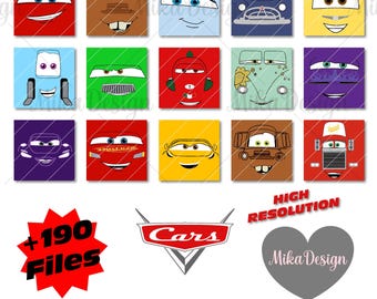 Cars Faces Cliparts, Cars SVG, Cars Tshirt Design, Cars Sublimation, Cars Characters