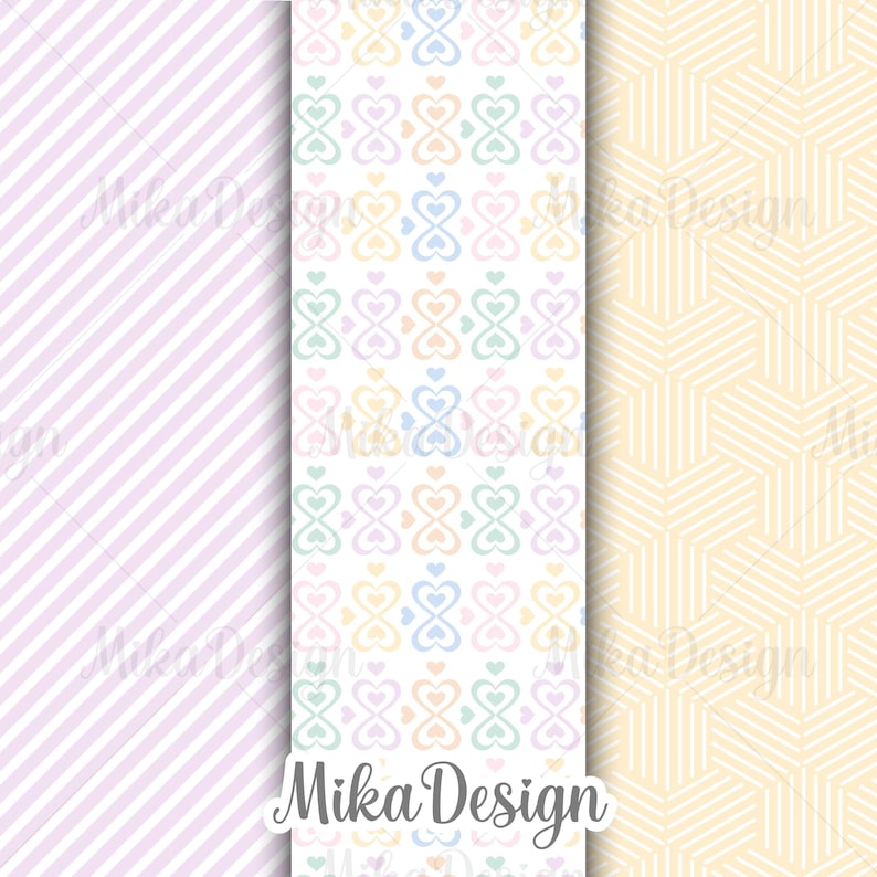 Essential Pastel Digital Paper, Patterns Pastel 200 Papers ...