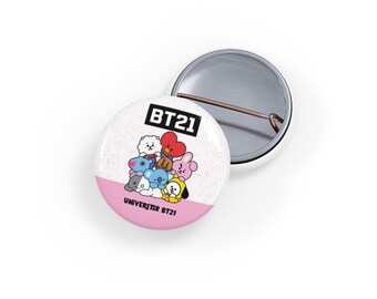 BT21 Face Round Pin | Round Pins