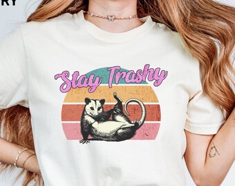Camiseta divertida vintage de los 90 con estampado de zarigüeya – Camiseta retro oversize Y2K