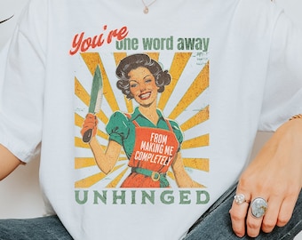 Camiseta divertida con meme desquiciado: camiseta retro con colores cómodos