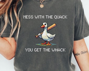 Camiseta divertida de ganso pixelado: camiseta unisex con gráfico de ganso tonto