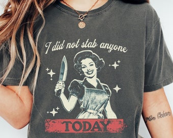 Camiseta divertida de crímenes reales Comfort Colors: Camiseta retro con meme desquiciado