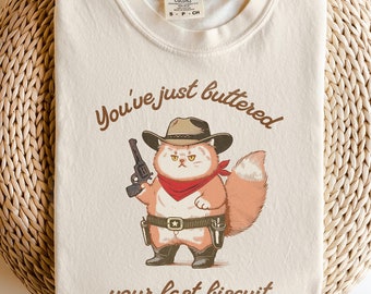 Camiseta divertida de gato vaquero: camiseta vintage de compañero Meowdy
