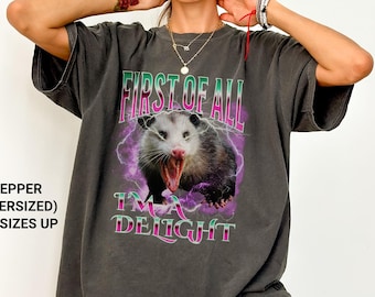 Vintage 90s Possum Shirt: Retro Y2K Meme Oversized Tee