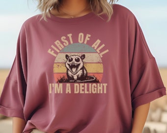 Retro Possum Shirt: Comfort Colors Unisex Tee - Plus Size