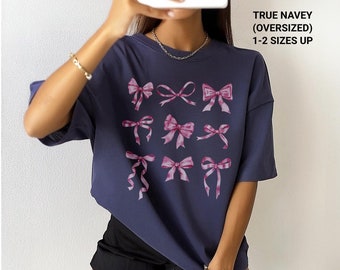 Pink Bow Shirt, Coquette Bows Shirt, Girlie Girl, Coquette Aesthetic, Bow Collage Tshirt, Soft Girl Era Shirt, Ribbon Shirt, Social Club Tee