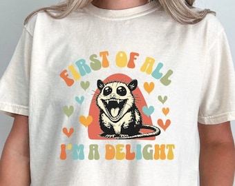 レトロポッサムシャツ：コンフォートカラーのクロップドボクシーTシャツ