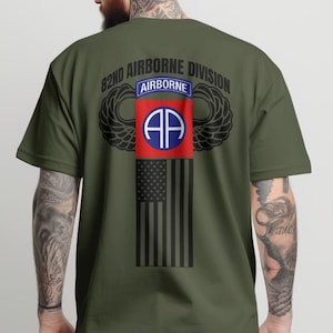 Personalized 82nd Airborne Military Veteran Graphic T-Shirt, Retro USMC Fort Bragg Design, Comfort Colors 1717 100% Cotton