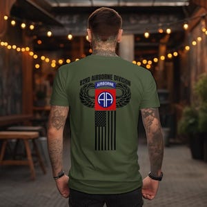 Personalized 82nd Airborne Military Veteran Graphic T-Shirt, Retro USMC Fort Bragg Design, Soft Premium USA Comfy Marine Tee