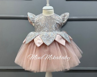 Princess Dress Baby Tutu Wedding Girl Dress, 1st Birthday Dress, Bow Flower Girl Dress, Puffy Tulle Dress, Special Occasion Party Dresses