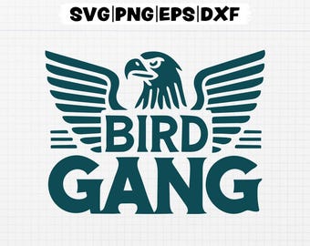 Bird Gang Eagle SVG, PNG | Retro Philly Football Eagles | Digital Download for Cricut & Silhouette