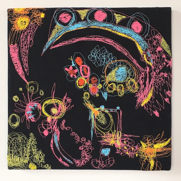 Radical Cosmos embroidered Thread Painting by oLiveLand