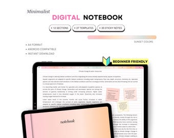 Orange Landscape Digital Notebook for Samsung Notes: Hyperlinked Tabs (PDF Download)