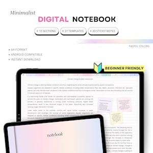Digital Landscape Notebook for Samsung Notes: Hyperlinked Colored Tabs (PDF Download)
