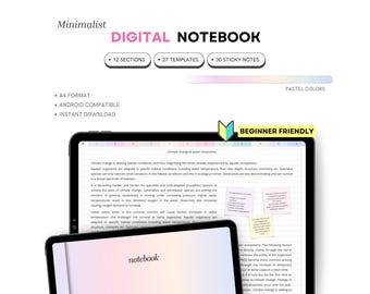 Digital Landscape Notebook for Samsung Notes: Hyperlinked Colored Tabs (PDF Download)