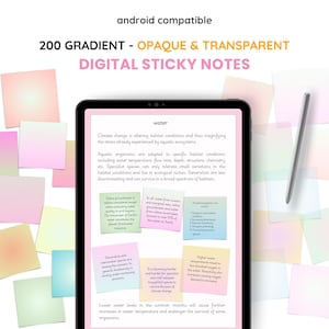 Digitale Sticky Notes: PNG Verlaufssticker für Samsung Notes (200 Stück)