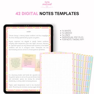 Samsung Notes Templates: Floral Digital Paper, Grid & Lined (PDF Download)