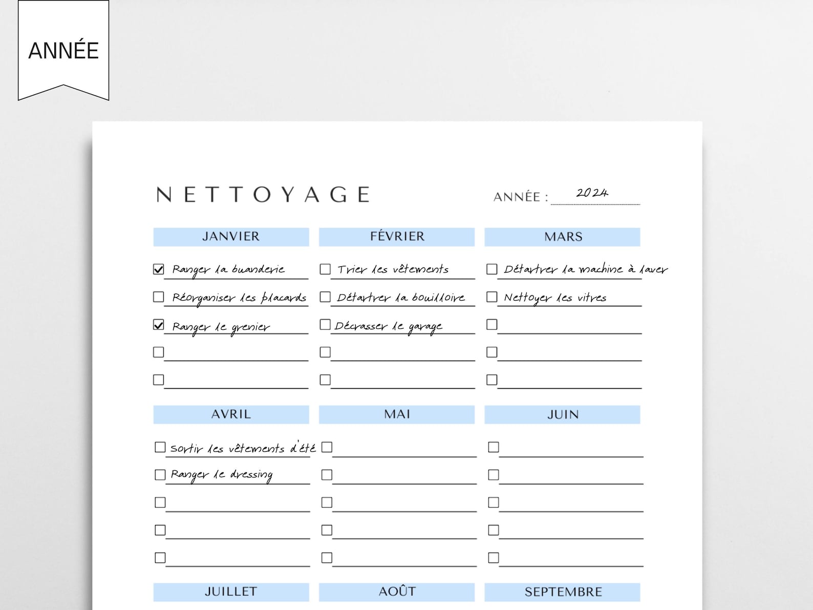 Checklist Journalier Check List De Nettoyage Français / Checklist De Menage à Imprimer En ...
