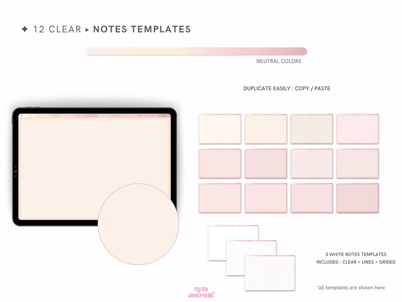 Digital Notebook for Samsung Notes: Neutral Landscape Hyperlinked (PDF ...