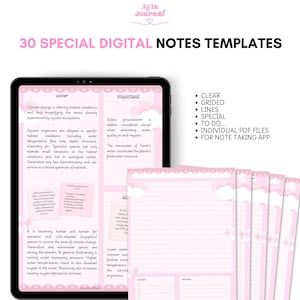 Samsung Notes Templates: Pink Kawaii Digital Stationery (PDF)