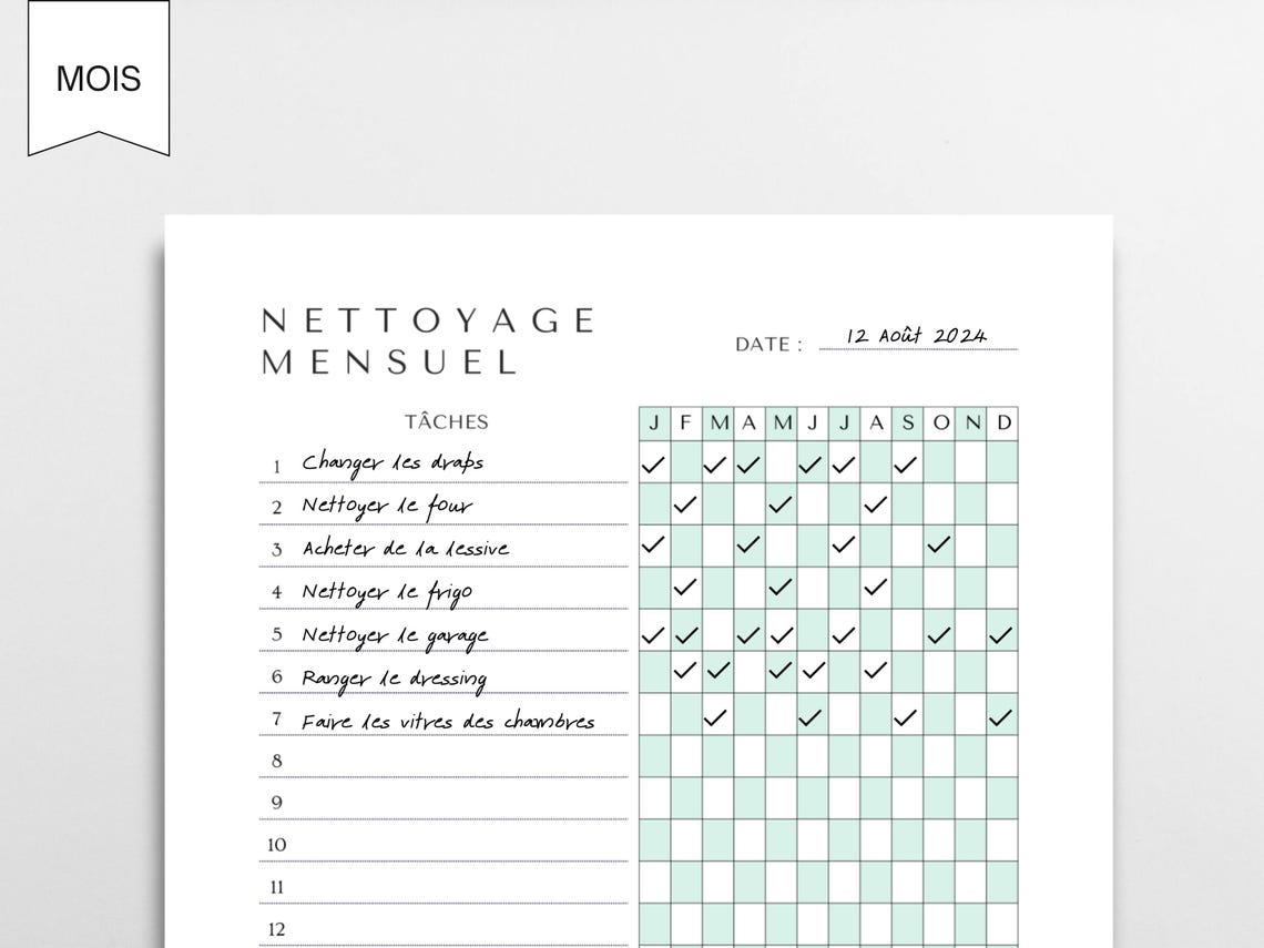 Check List De Nettoyage Fran ais Checklist De Menage Imprimer En Check List De Nettoyage Fran ais Checklist De Menage Imprimer En