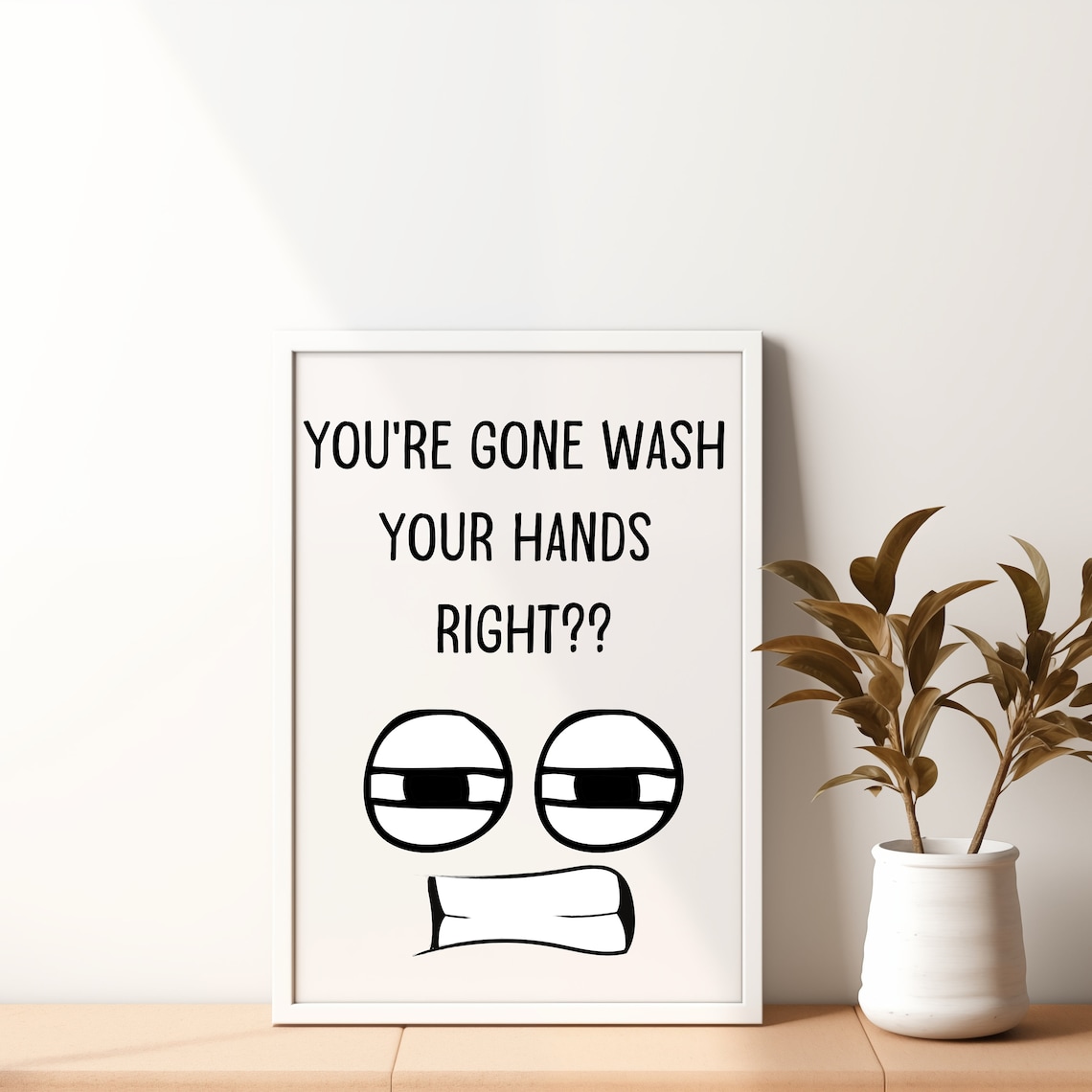Wash Your Hands Funny Bathroom Wall Art Bathroom Decor Toilet Wall Art ...