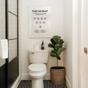 Forgot Your Phone Bathroom Prints Bathroom Wall Decor Guest Bathroom