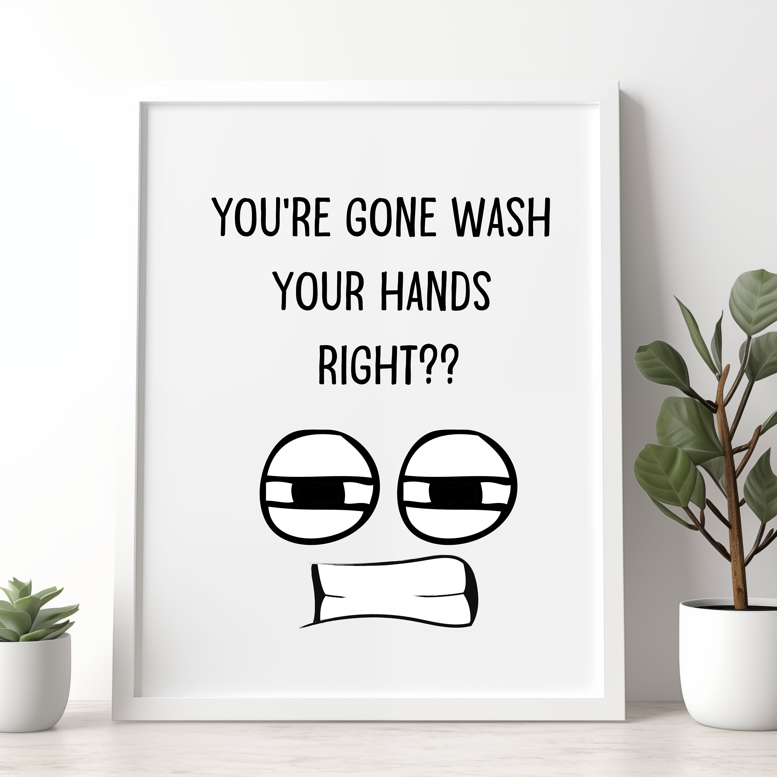 Wash Your Hands Funny Bathroom Wall Art Bathroom Decor Toilet Wall Art ...