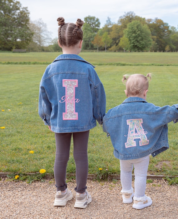 Custom Kids Denim Jacket: Embroidered Liberty of London Applique