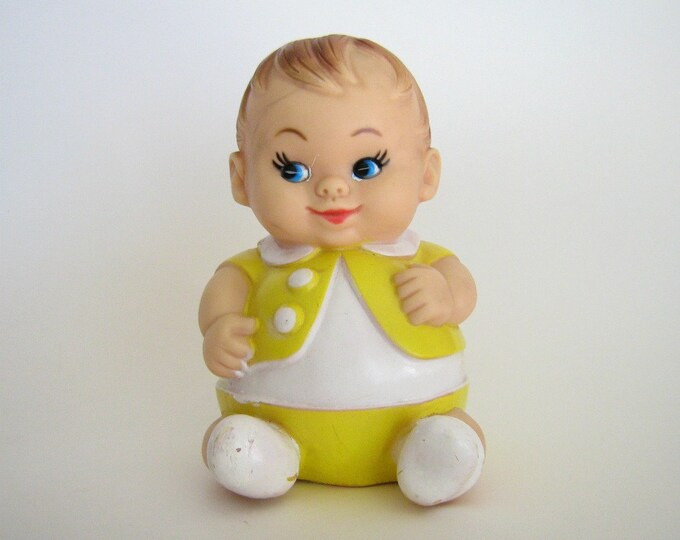 Vintage 1968 Rubber Squeaky Toy Chubby Baby Doll Uneeda Etsy