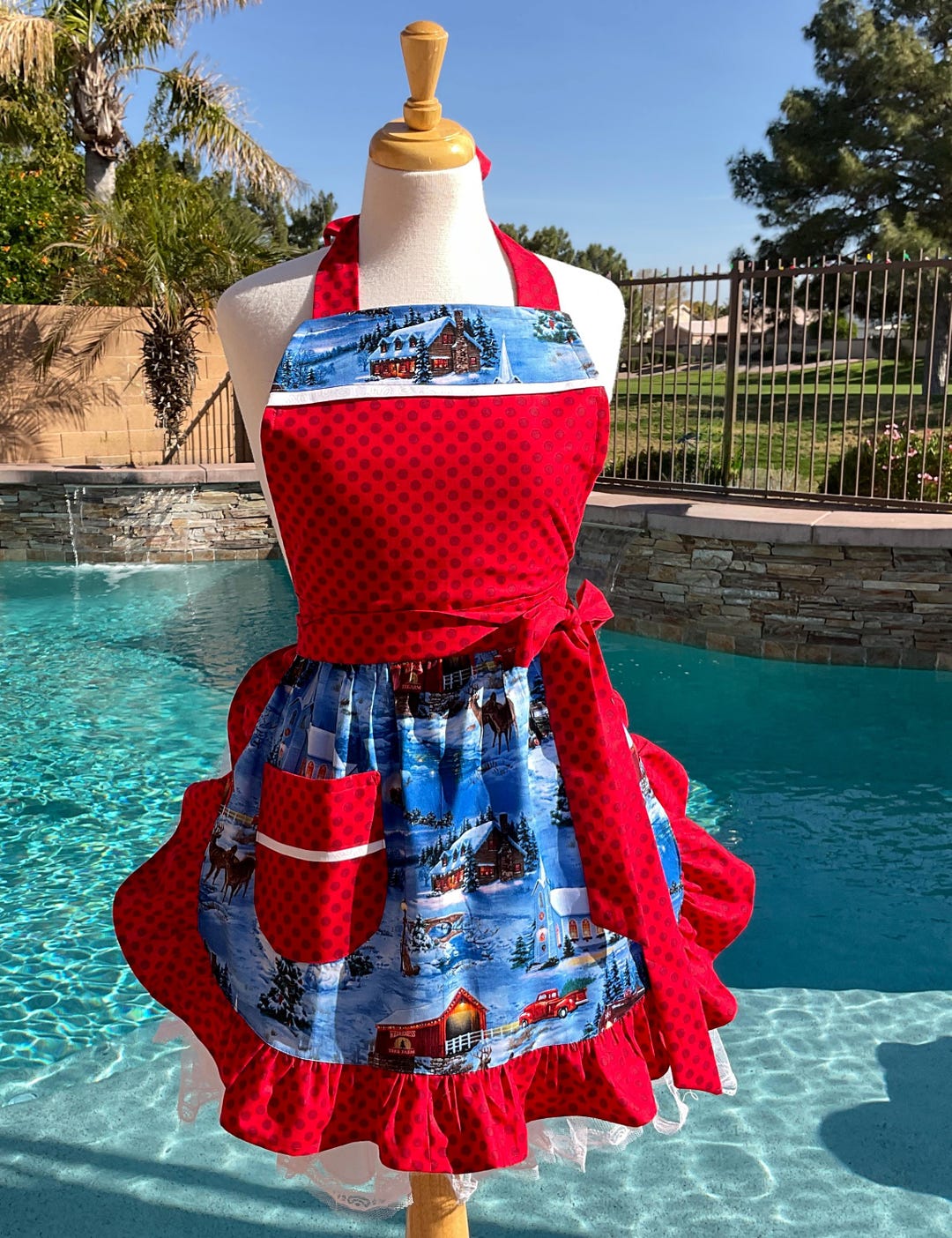 Only One/ Ready to Ship/ Winter Night in the Village/ Retro Style Sassy ...